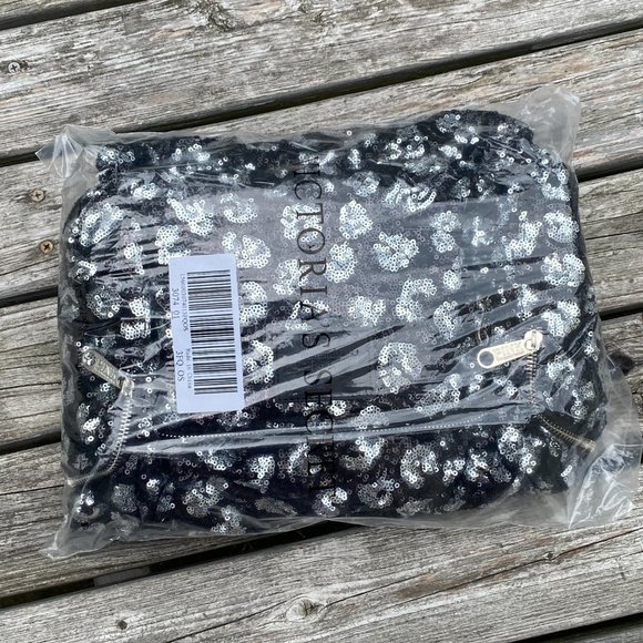 Victoria\'s Secret PINK Bling Black Leopard Backpack with Sequins *RARE* main image 12